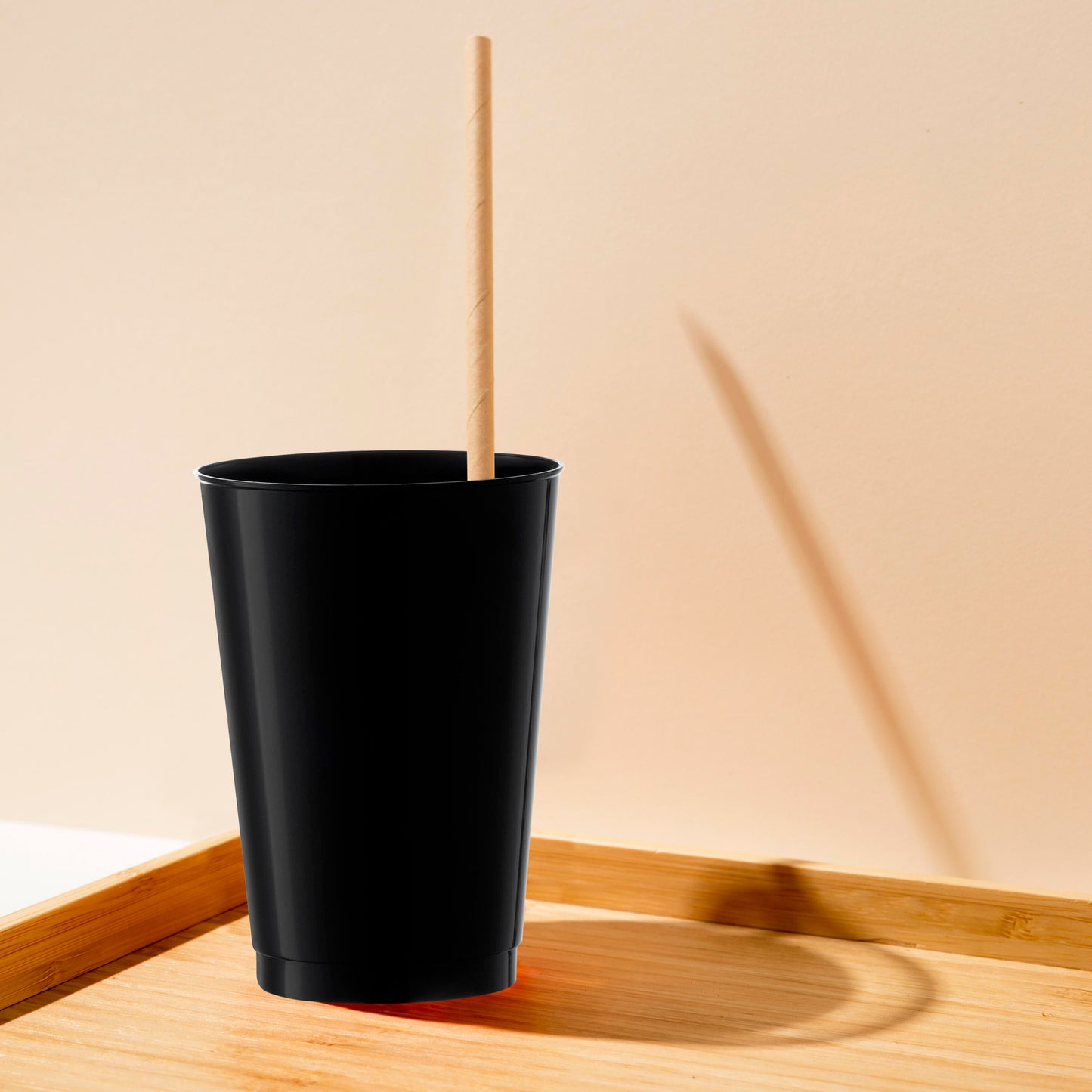 12 oz. Black Round Disposable Plastic Party Cups