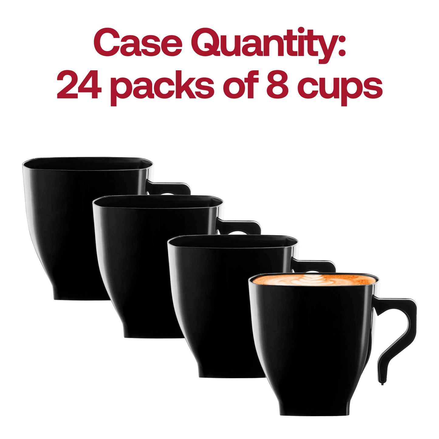 8 oz. Black Square Disposable Plastic Coffee Mugs | Kaya Collection