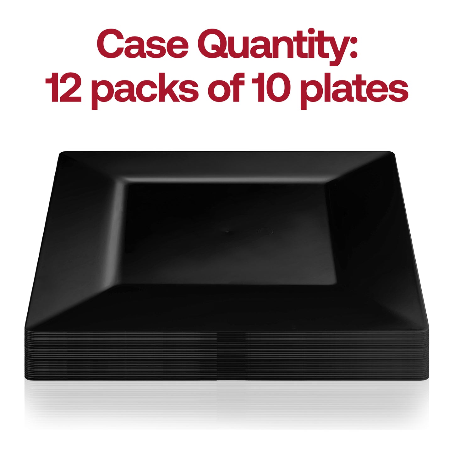 Black Square Plastic Dinner Plates (10.75") Quantity | The Kaya Collection