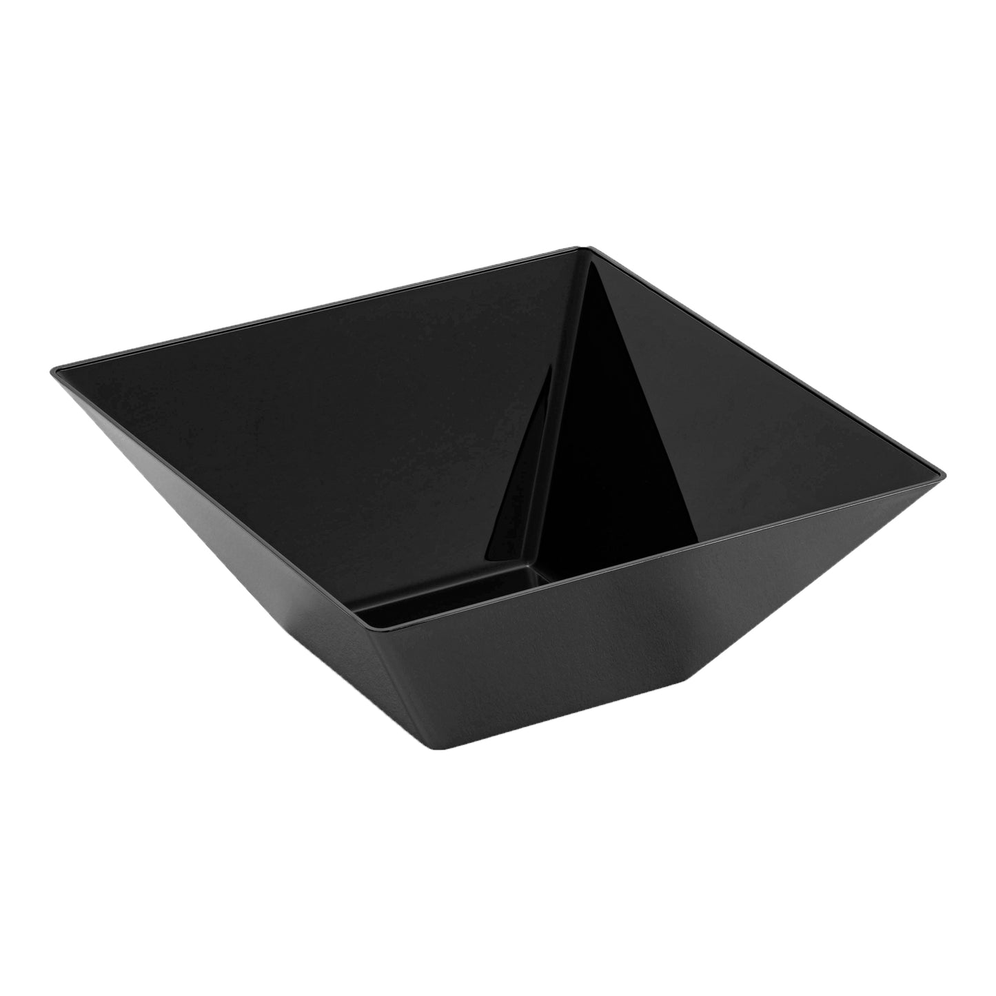 Black Square Disposable Plastic Serving Bowls (3 qt.)
