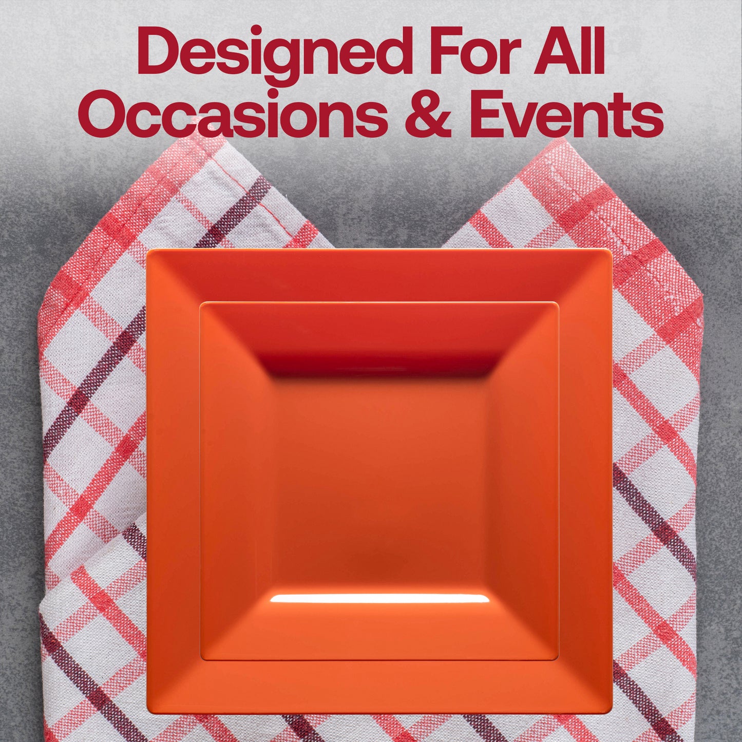 Burnt Orange Square Disposable Plastic Cake Plates (6.5")