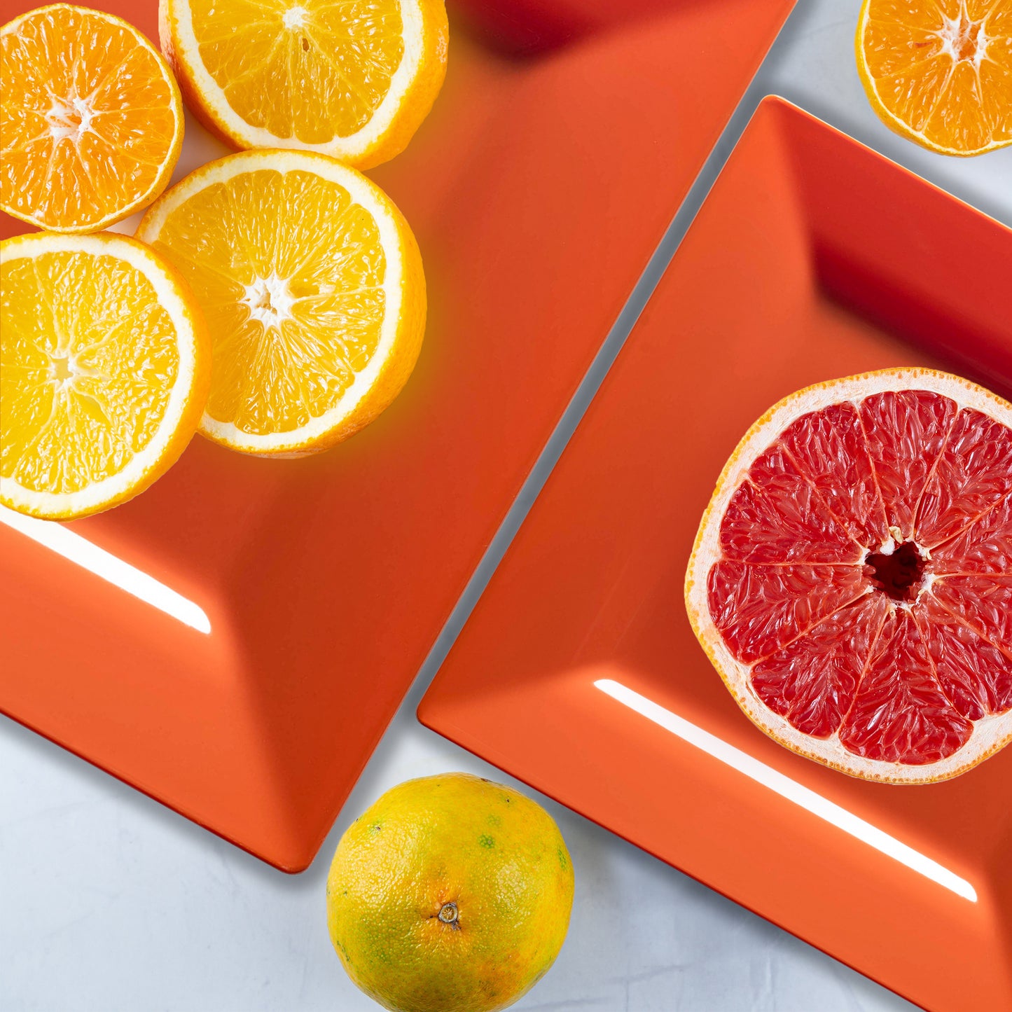 Burnt Orange Square Disposable Plastic Cake Plates (6.5")