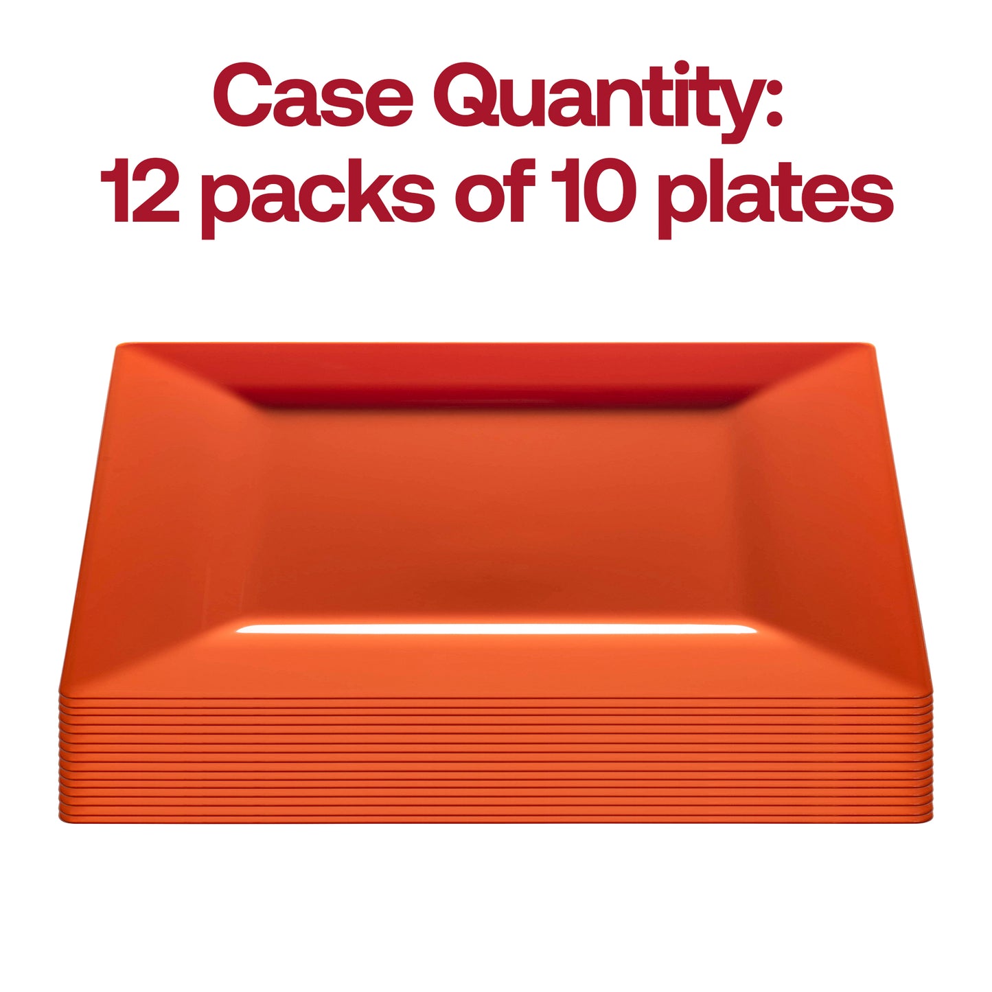 Burnt Orange Square Disposable Plastic Cake Plates (6.5")