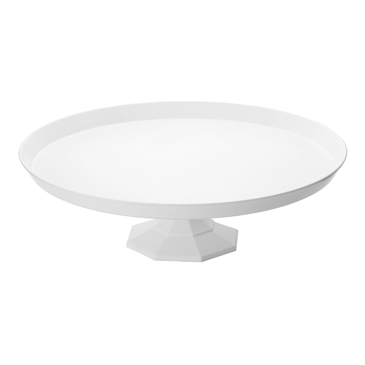 11.6" White Medium Round Disposable Plastic Cake Stands