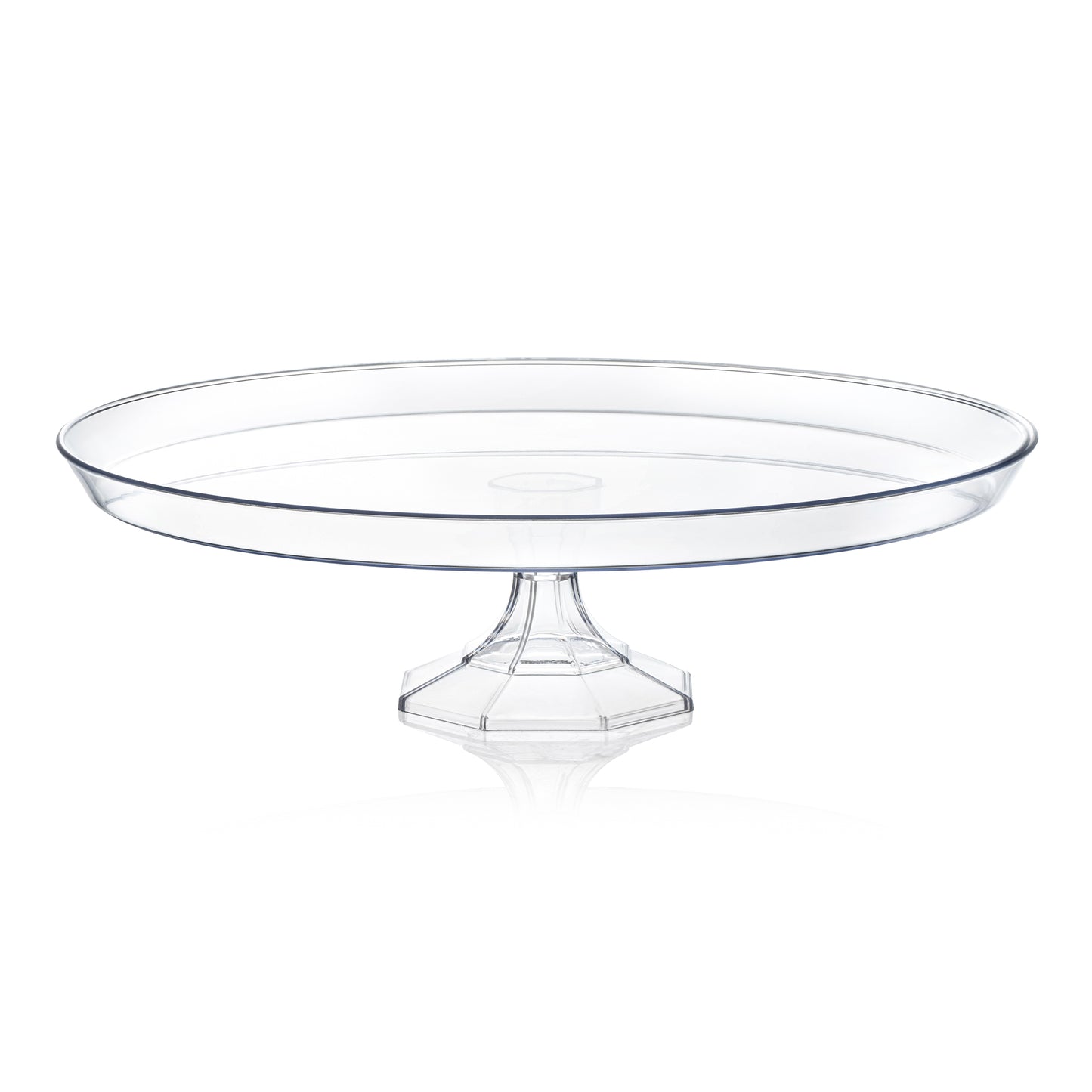 11.6" Clear Medium Round Disposable Plastic Cake Stands