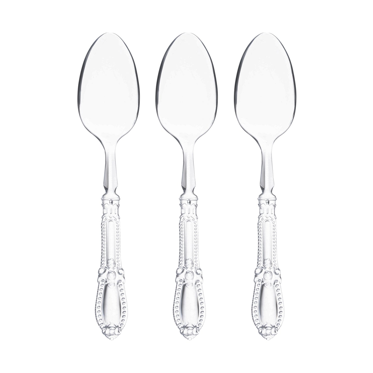 Clear Baroque Disposable Plastic Dinner Spoons Secondary | The Kaya Collection