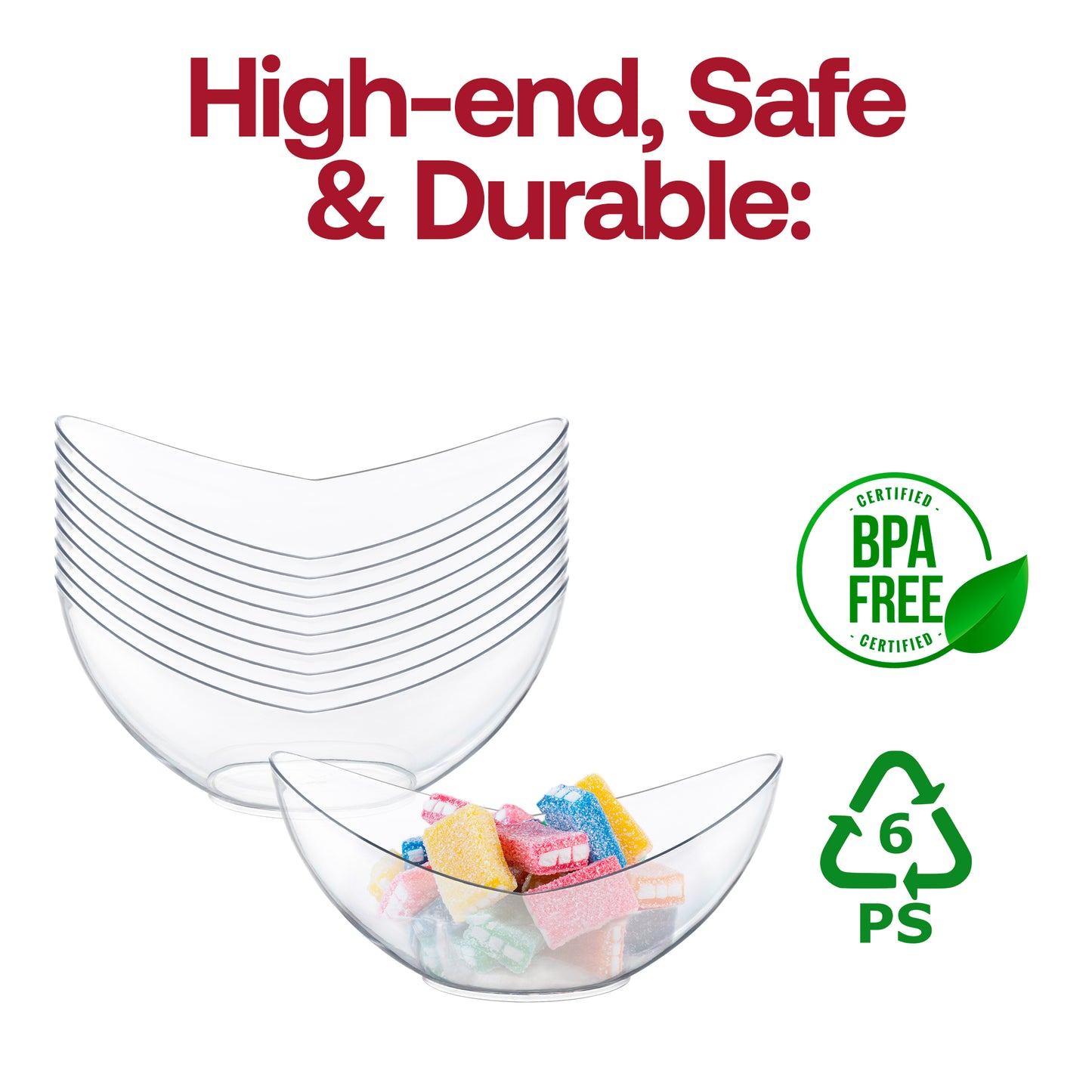 4 oz. Clear Big Disposable Plastic Concave Cups BPA | The Kaya Collection