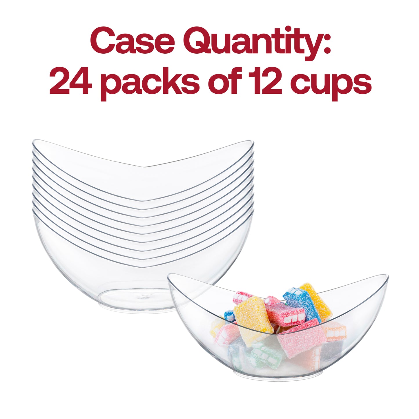 4 oz. Clear Big Disposable Plastic Concave Cups Quantity | The Kaya Collection