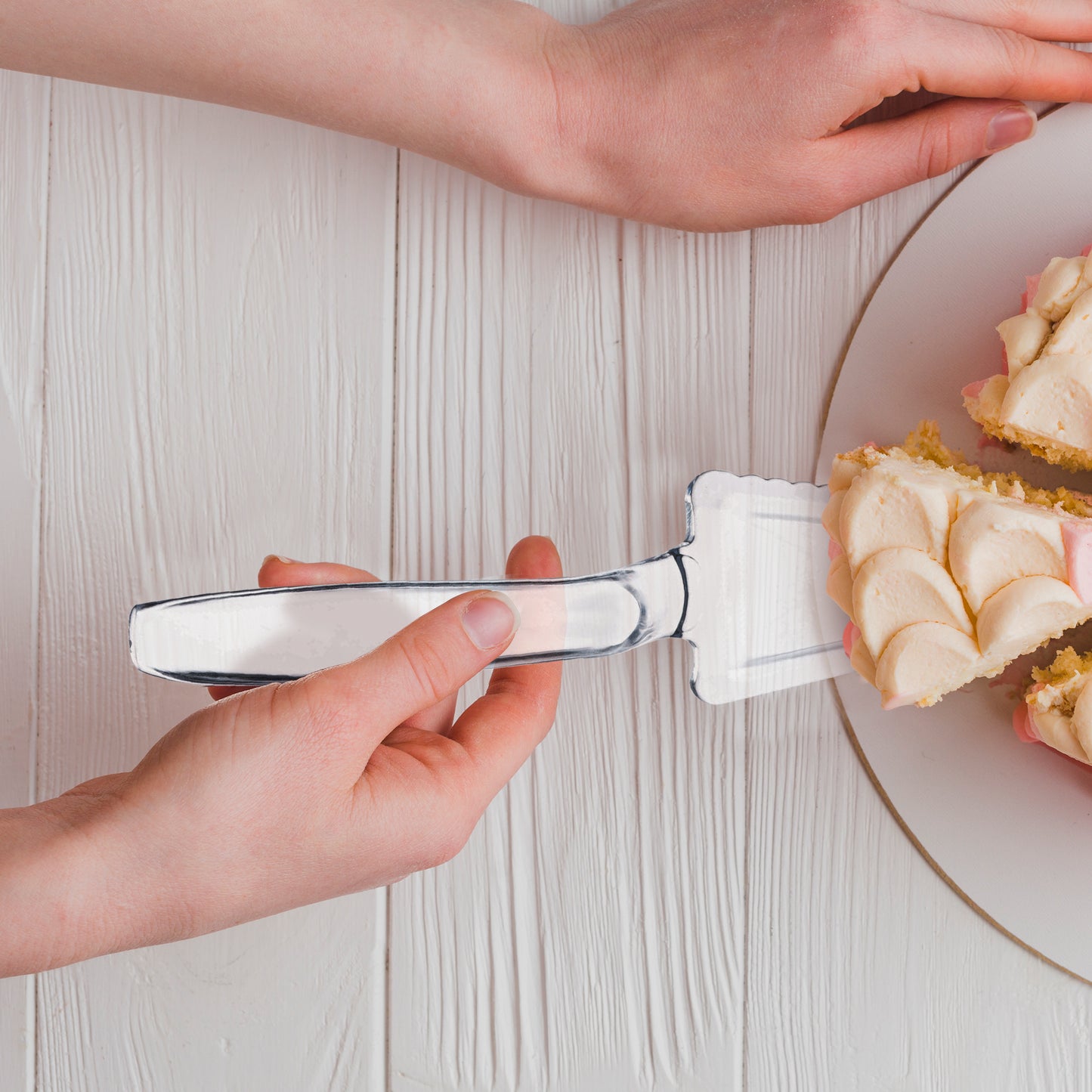 Clear Disposable Plastic Cake Lifter