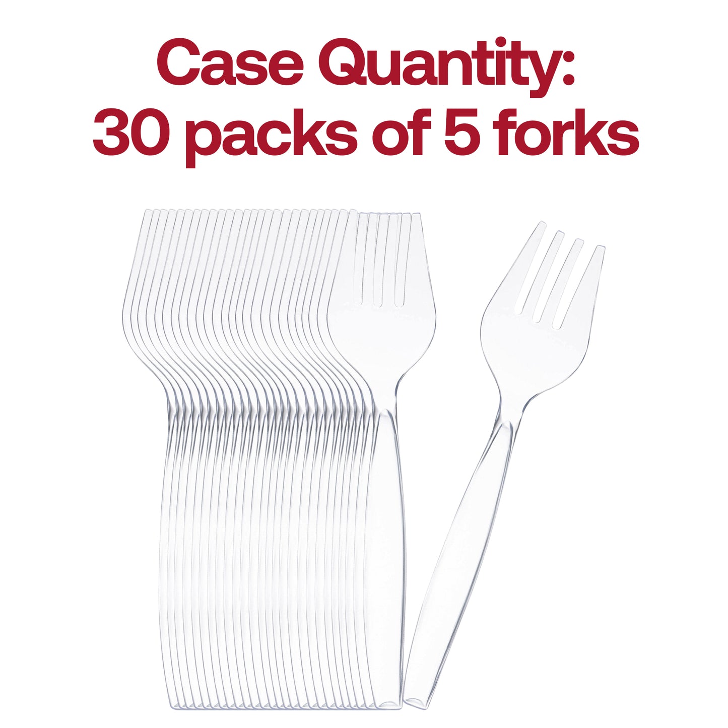 Clear Disposable Plastic Serving Forks Quantity | The Kaya Collection