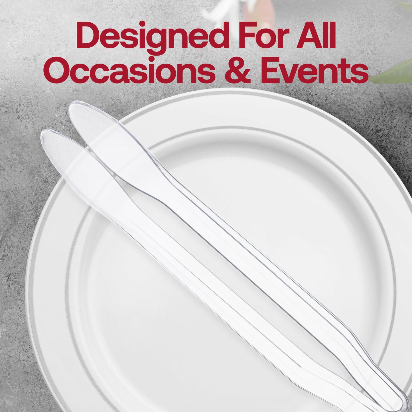 12" Clear Large Disposable Plastic Serving Tongs