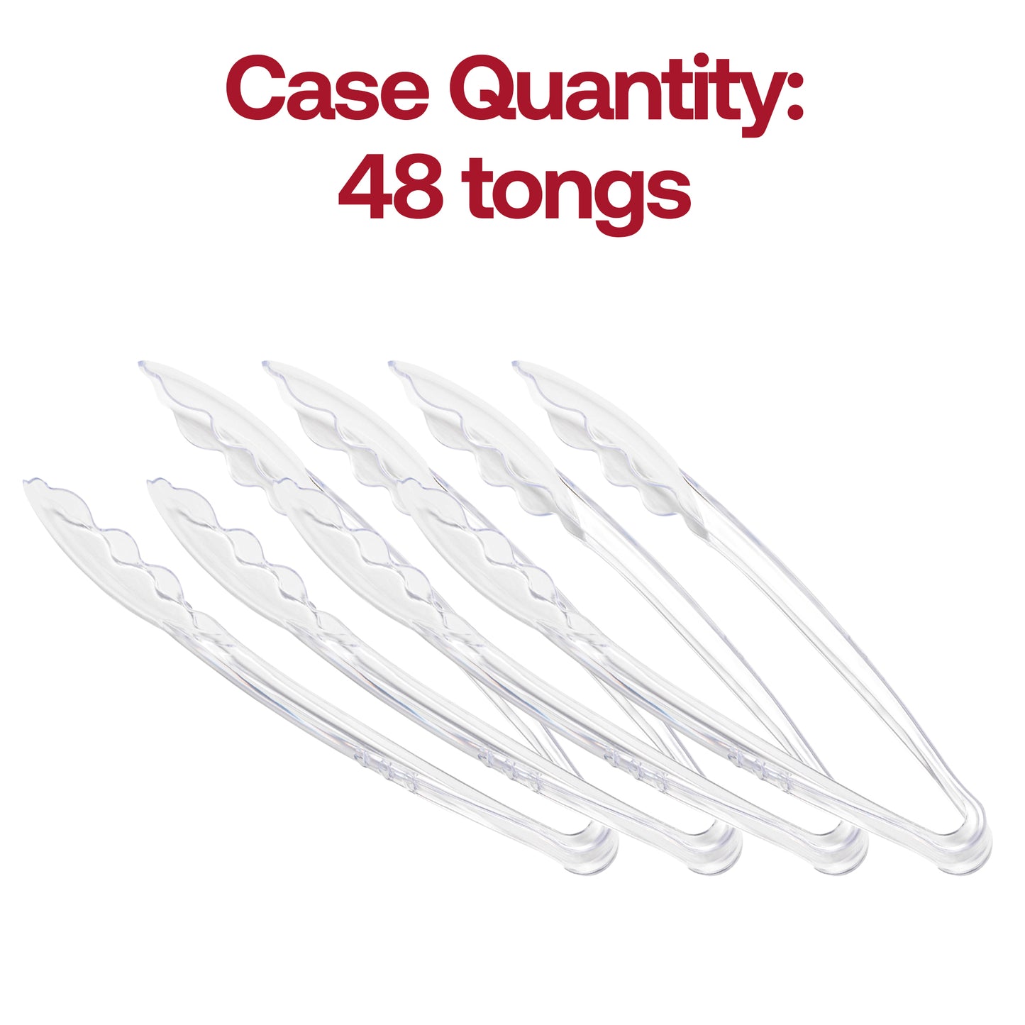 9" Clear Plastic Serving Tongs