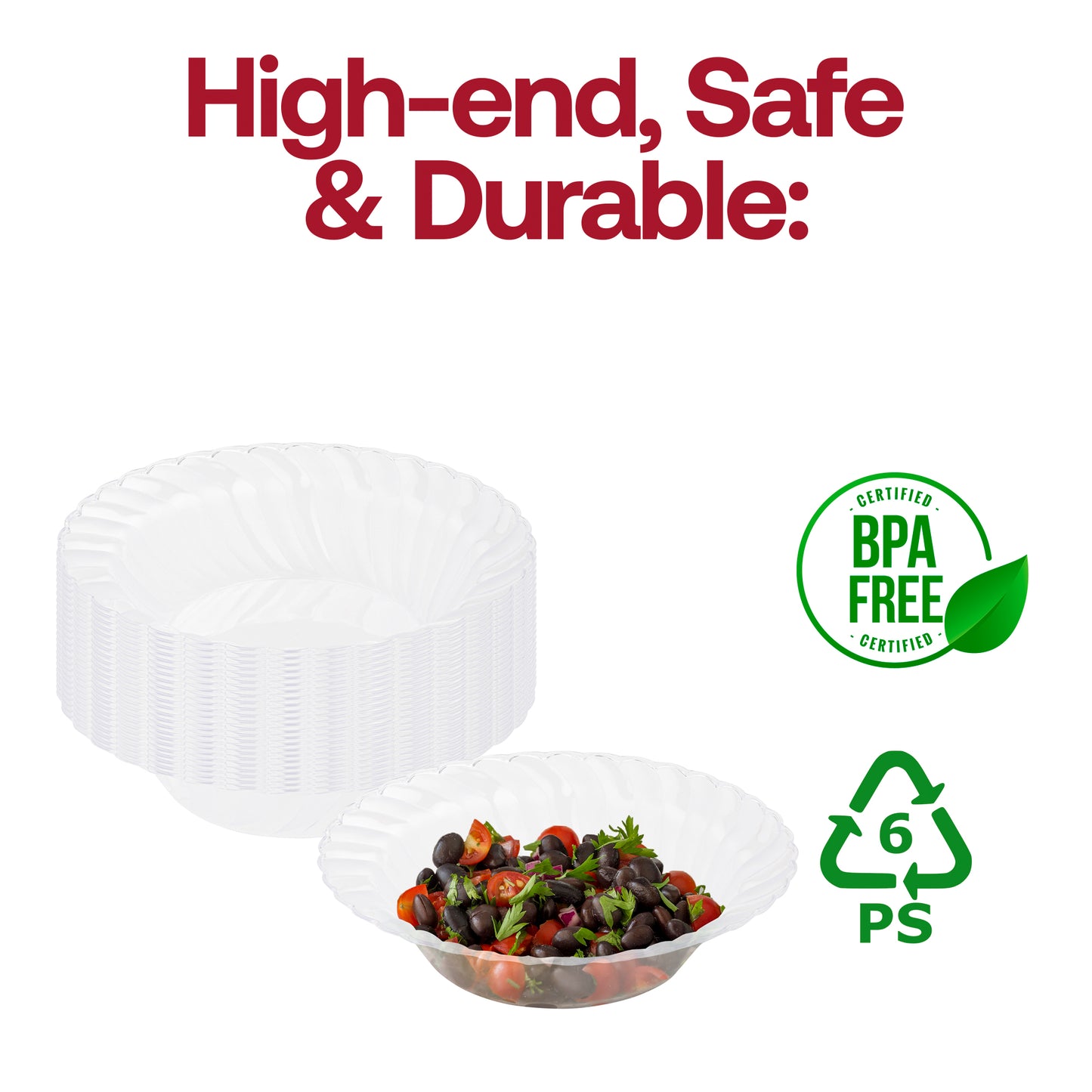 Clear Flair Disposable Plastic Soup Bowls (12 oz.) BPA | The Kaya Collection