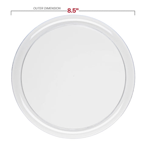 Clear Flat Round Disposable Plastic Appetizer/Salad Plates (8.5