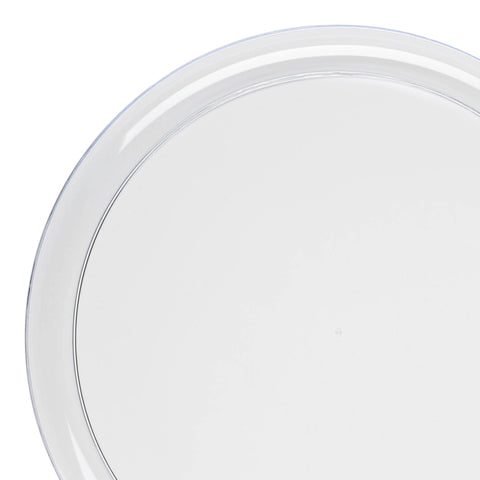 Clear Flat Round Disposable Plastic Dinner Plates (10