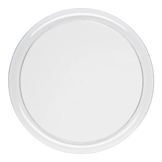 Clear Flat Round Disposable Plastic Dinner Plates (10") | The Kaya Collection