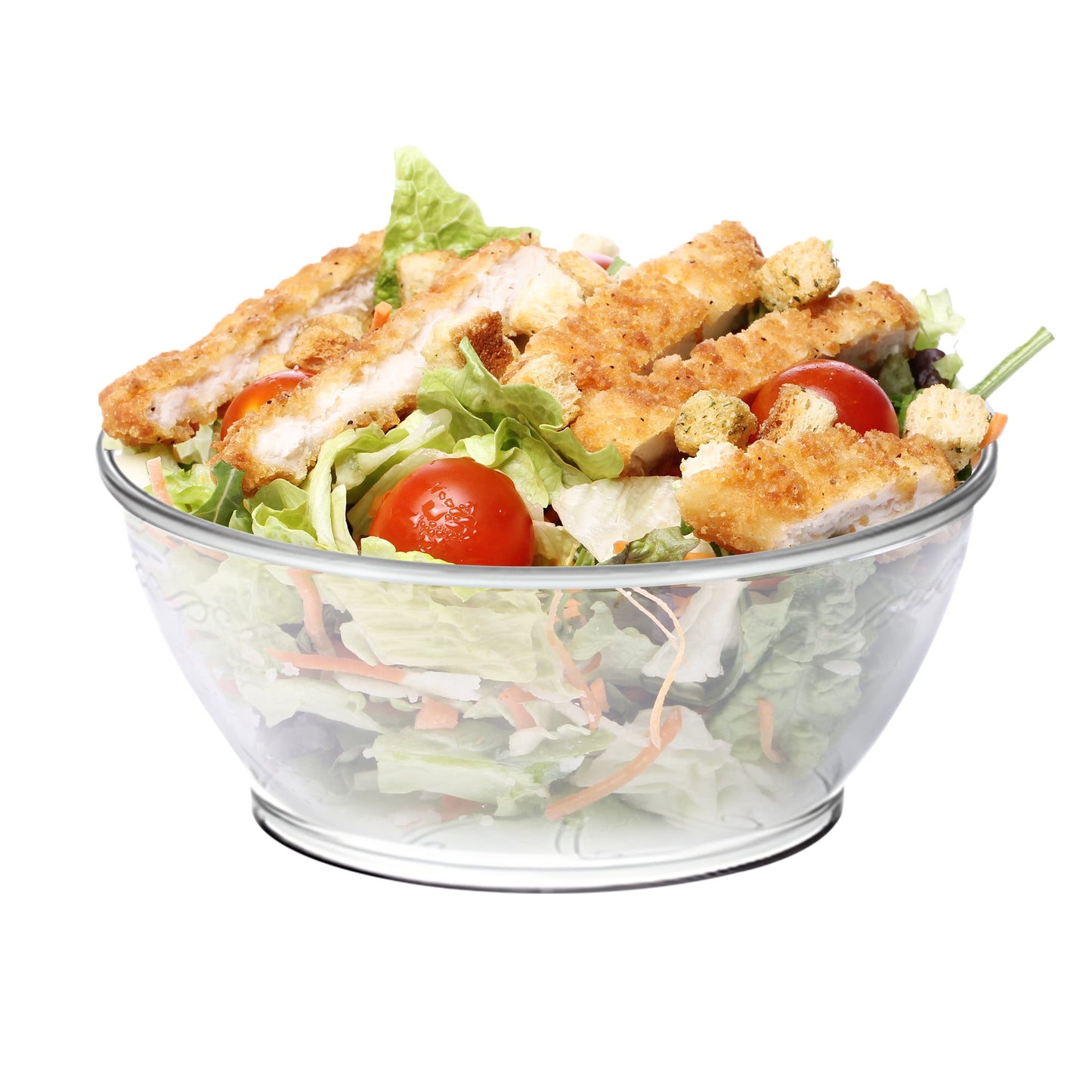 Clear Floral Round Plastic Dessert Bowls (6 oz.)