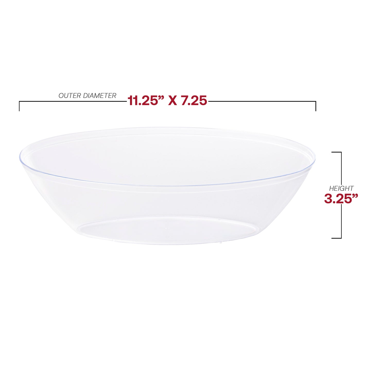 Clear Oval Disposable Plastic Serving Bowls (2 qt.)