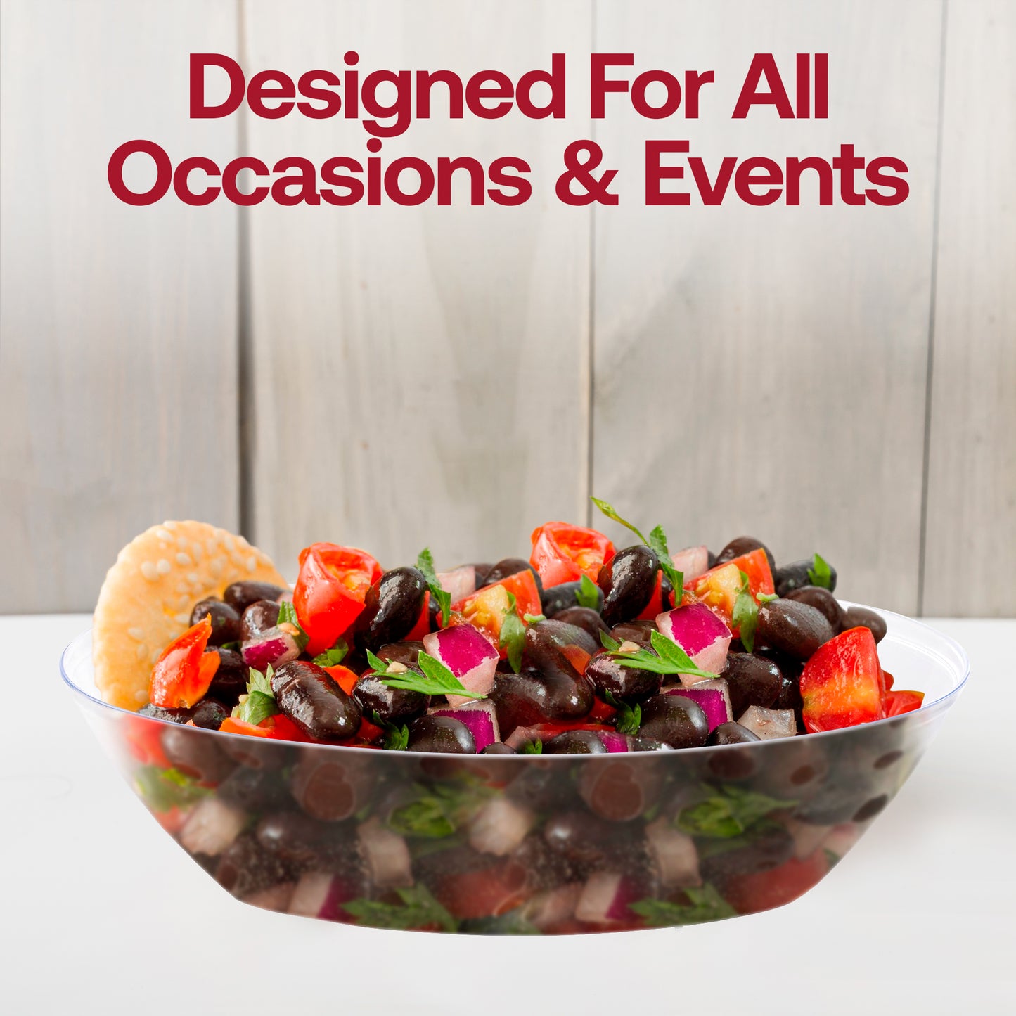 Clear Oval Disposable Plastic Serving Bowls (2 qt.)