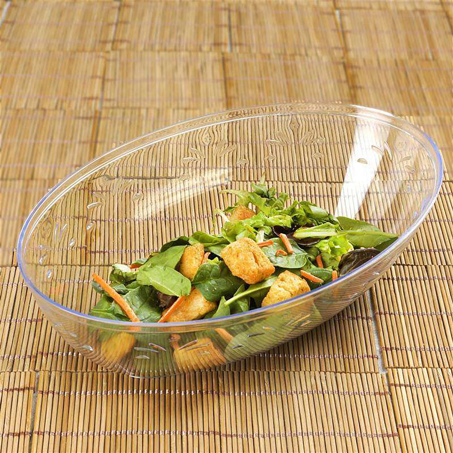 Clear Oval Disposable Plastic Serving Bowls (2 qt.)