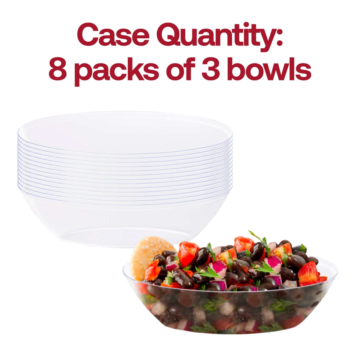 Clear Oval Disposable Plastic Serving Bowls (2 qt.)