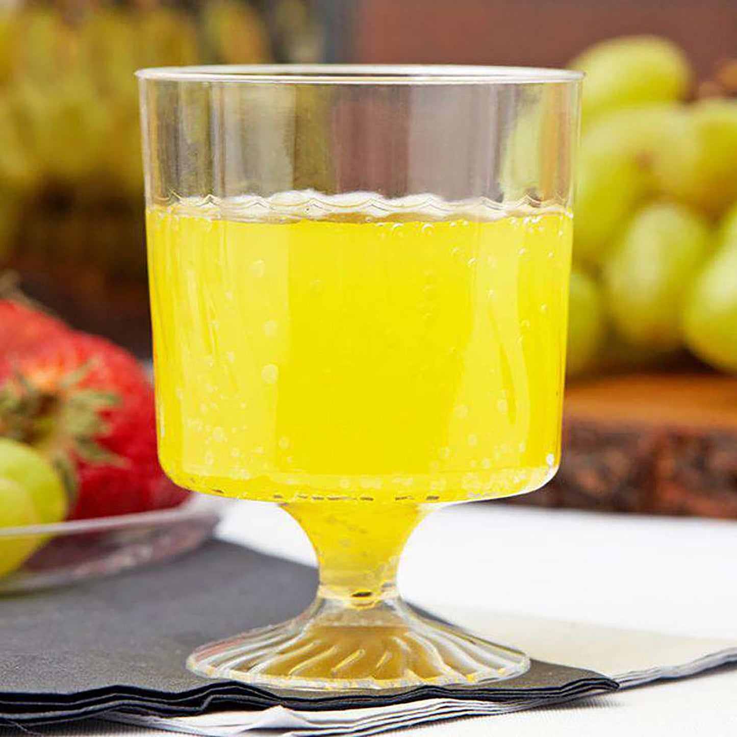 8 oz. Clear Disposable Plastic Pedestal Wine Glasses