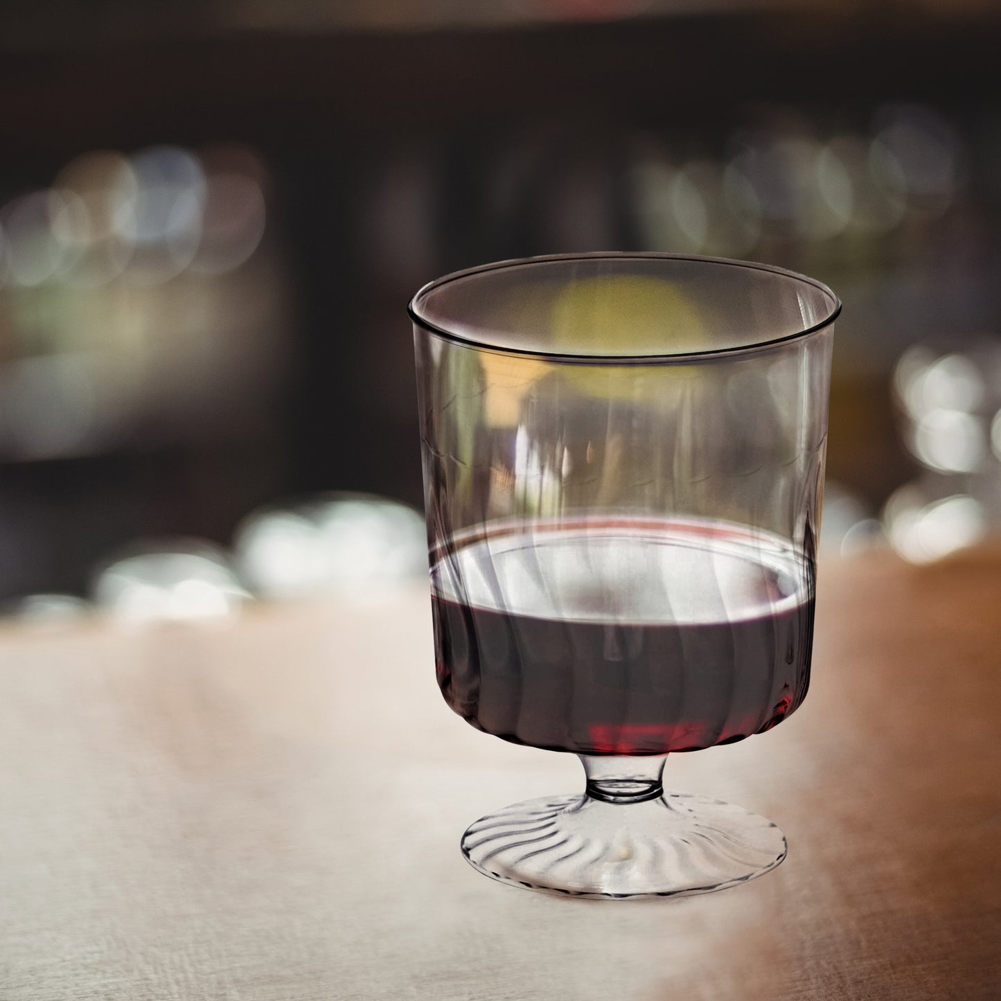 8 oz. Clear Disposable Plastic Pedestal Wine Glasses
