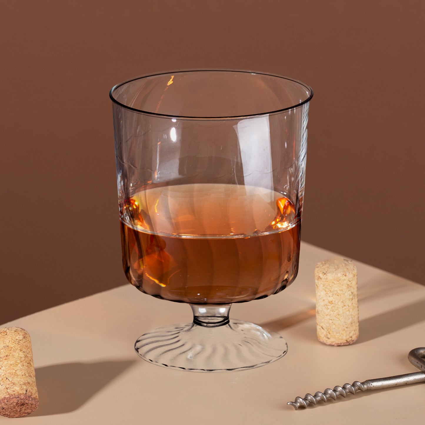 8 oz. Clear Disposable Plastic Pedestal Wine Glasses