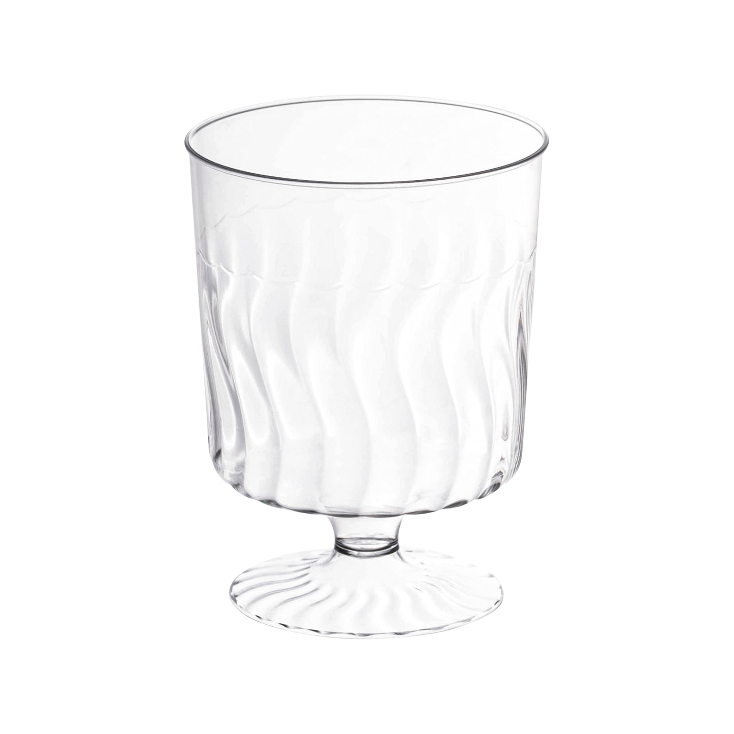 8 oz. Clear Disposable Plastic Pedestal Wine Glasses