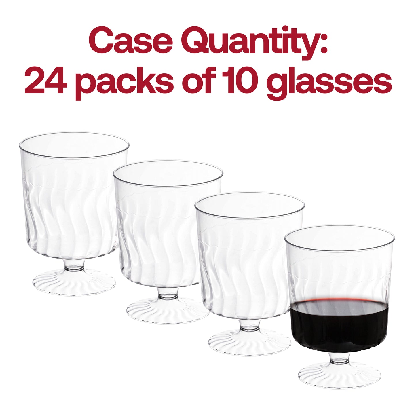8 oz. Clear Disposable Plastic Pedestal Wine Glasses