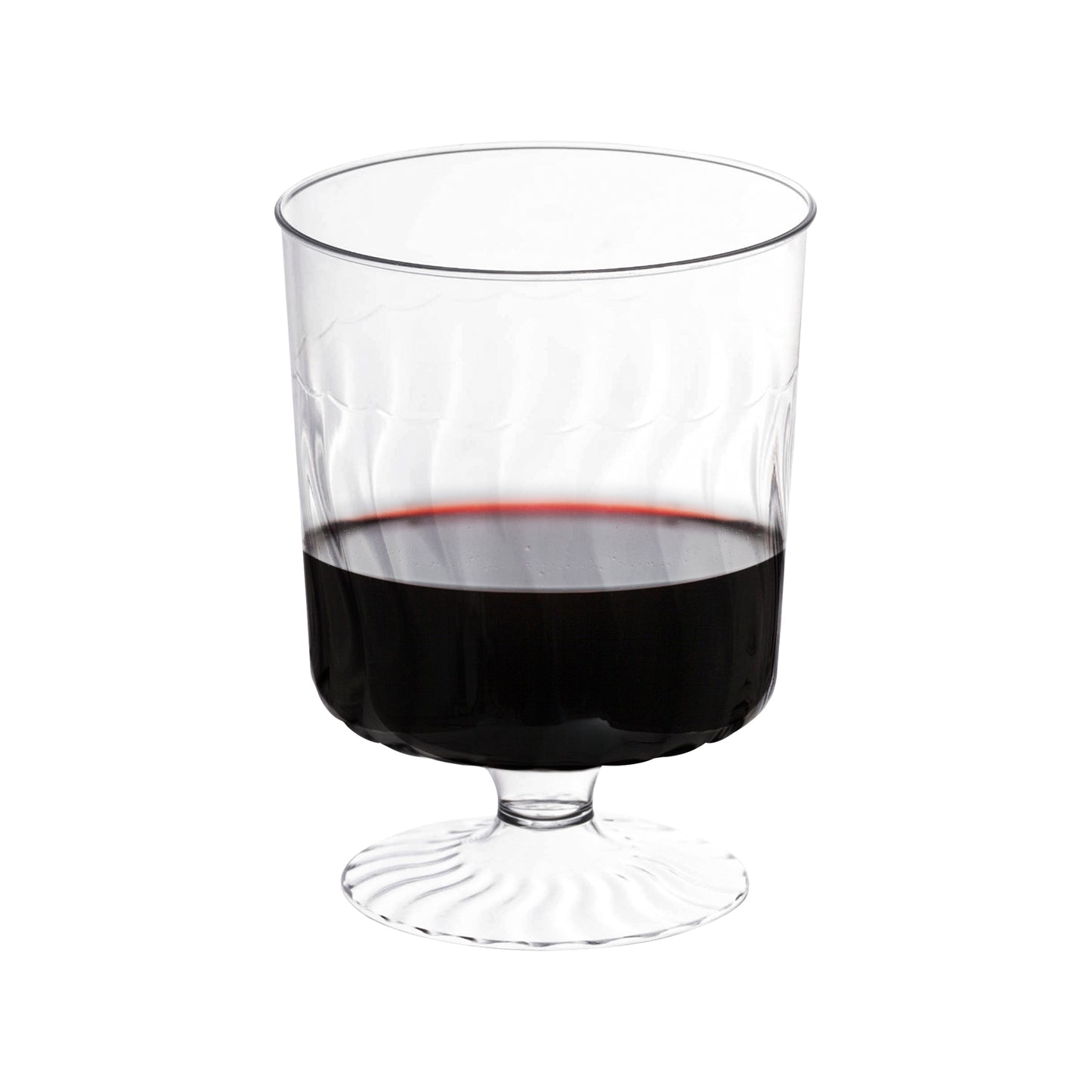 8 oz. Clear Disposable Plastic Pedestal Wine Glasses