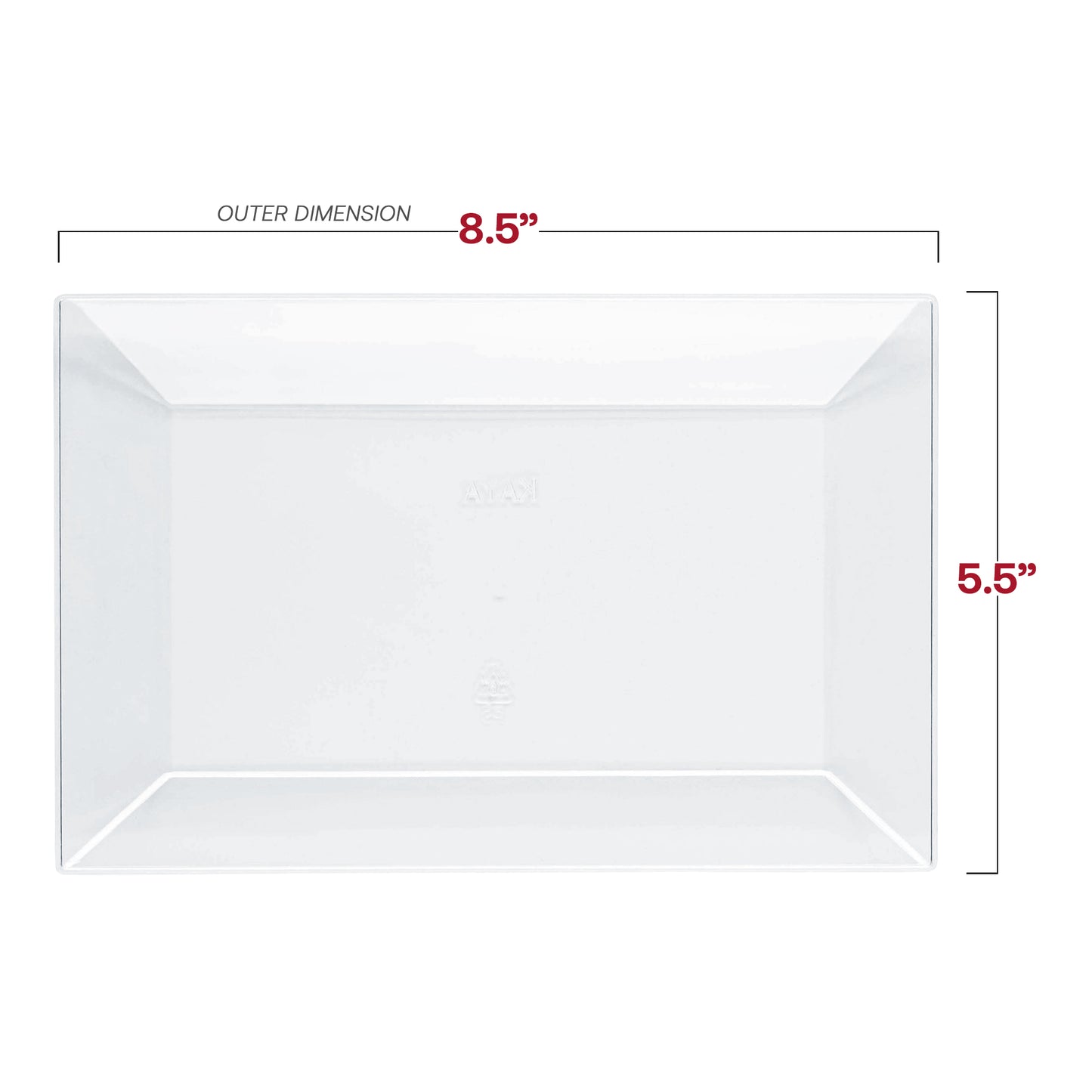 Clear Rectangular Disposable Plastic Dessert Plates (5.5" x 8.5")