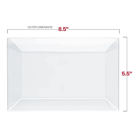 Clear Rectangular Disposable Plastic Dessert Plates (5.5