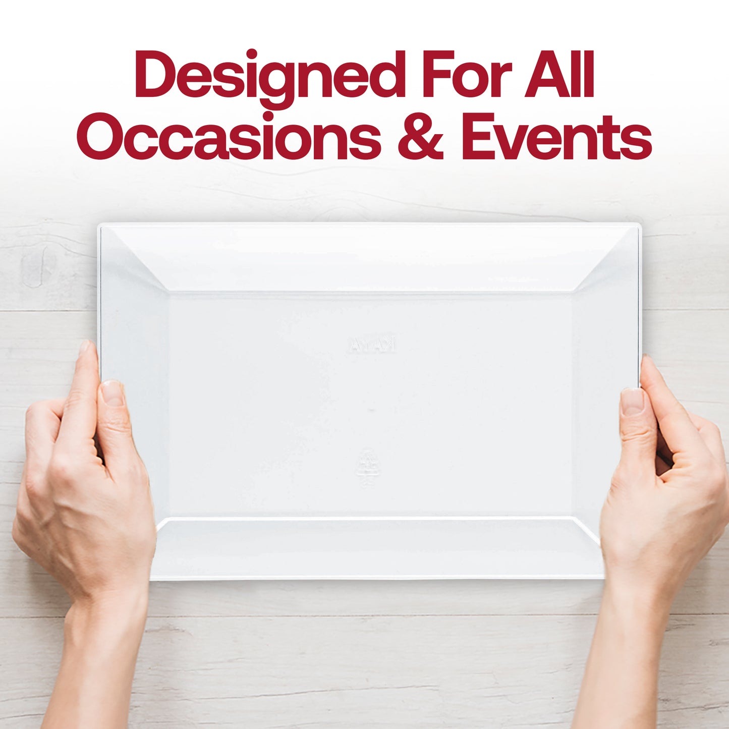 Clear Rectangular Disposable Plastic Dessert Plates (5.5" x 8.5")