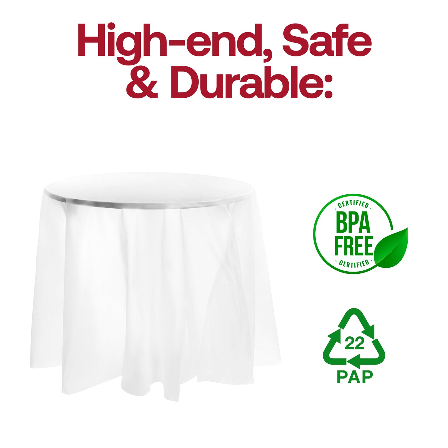 Clear Round Plastic Tablecloths (84")