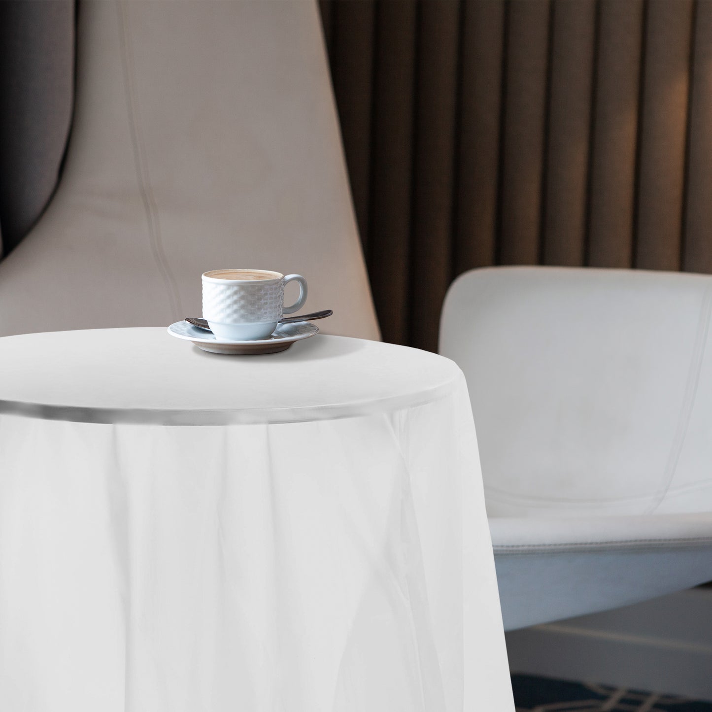 Clear Round Plastic Tablecloths (84")