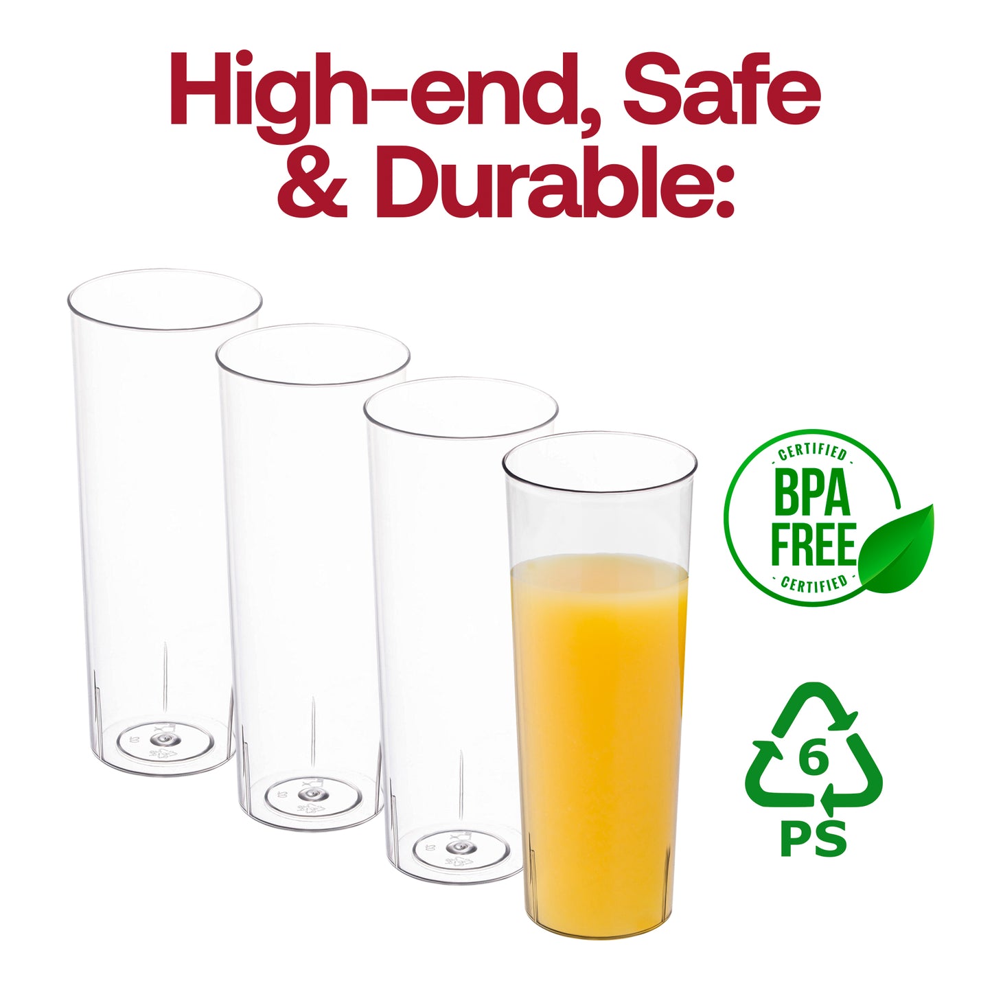 10 oz. Clear Round High Ball Plastic Disposable Cups