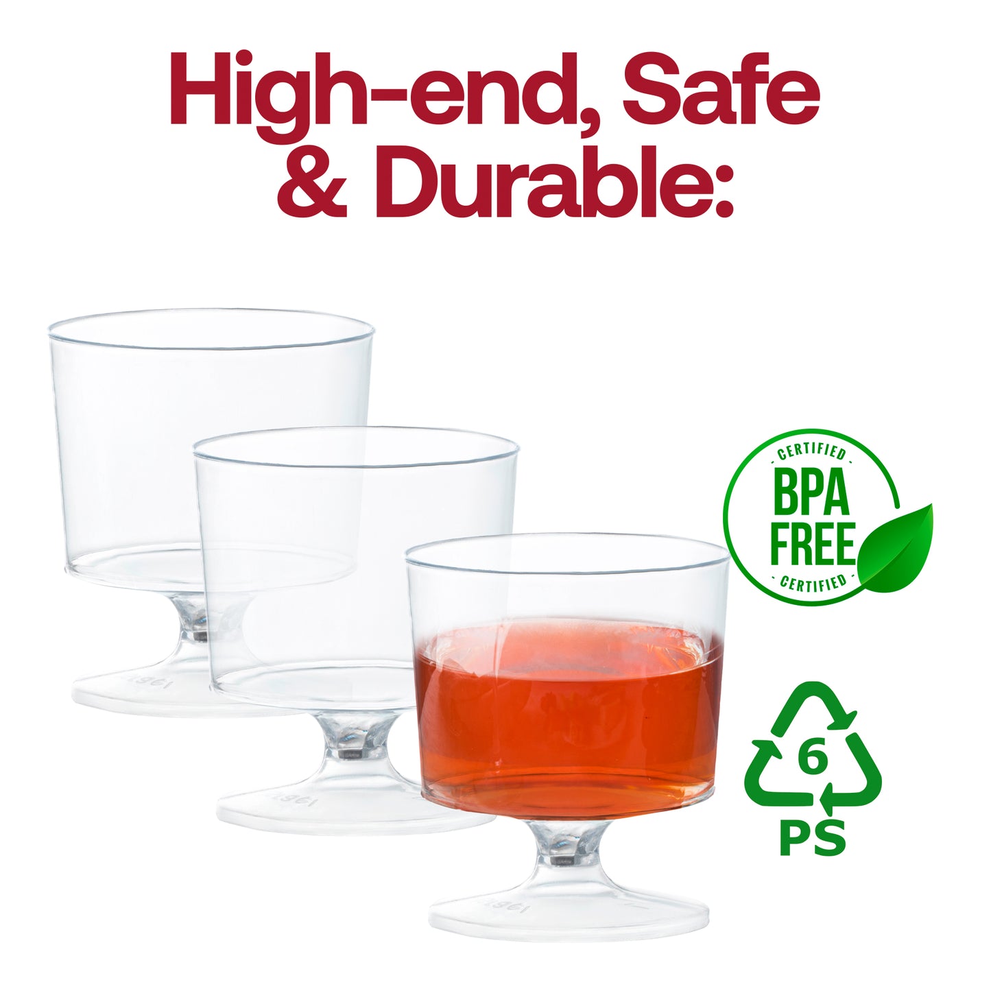 Clear Round Plastic Disposable Mini Wine Glasses | The Kaya Collection