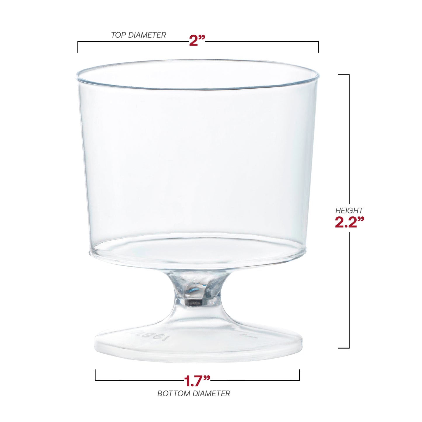 Clear Round Plastic Disposable Mini Wine Glasses | The Kaya Collection