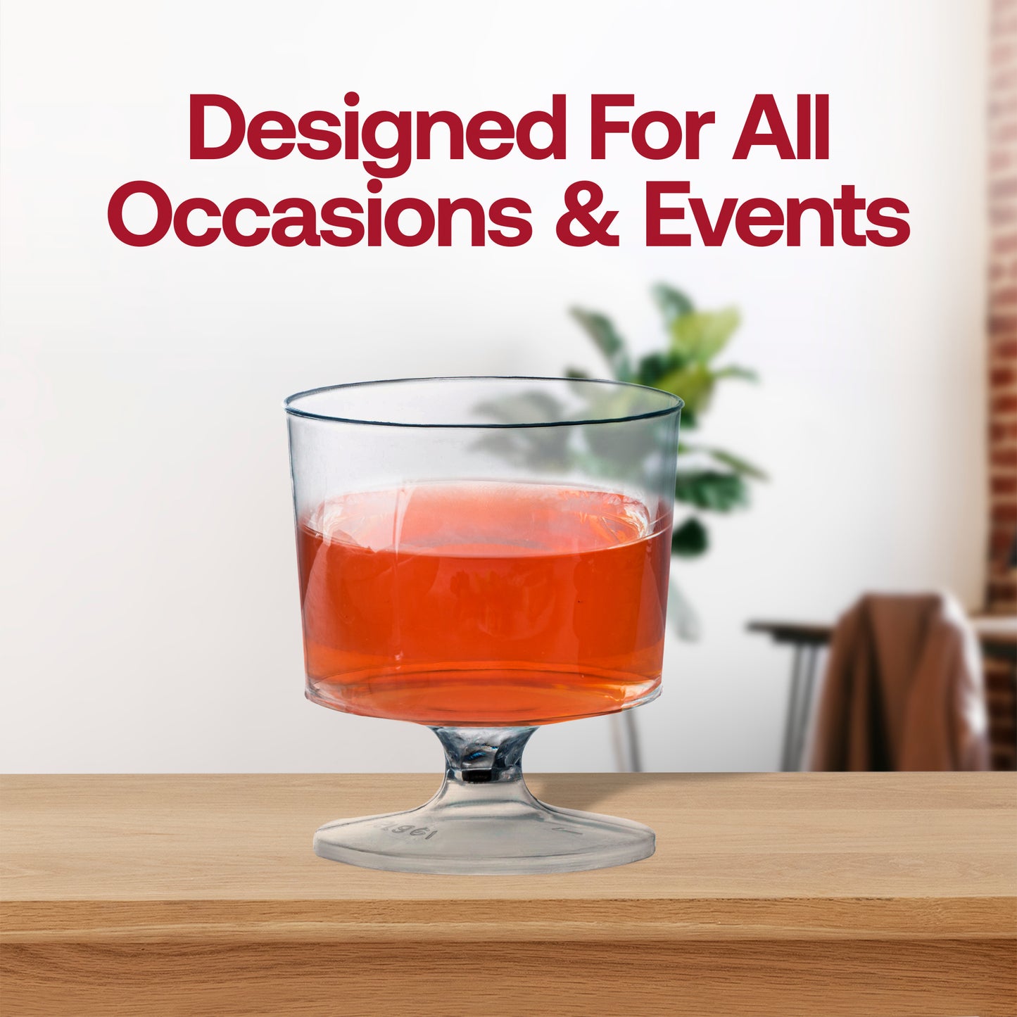 Clear Round Plastic Disposable Mini Wine Glasses | The Kaya Collection