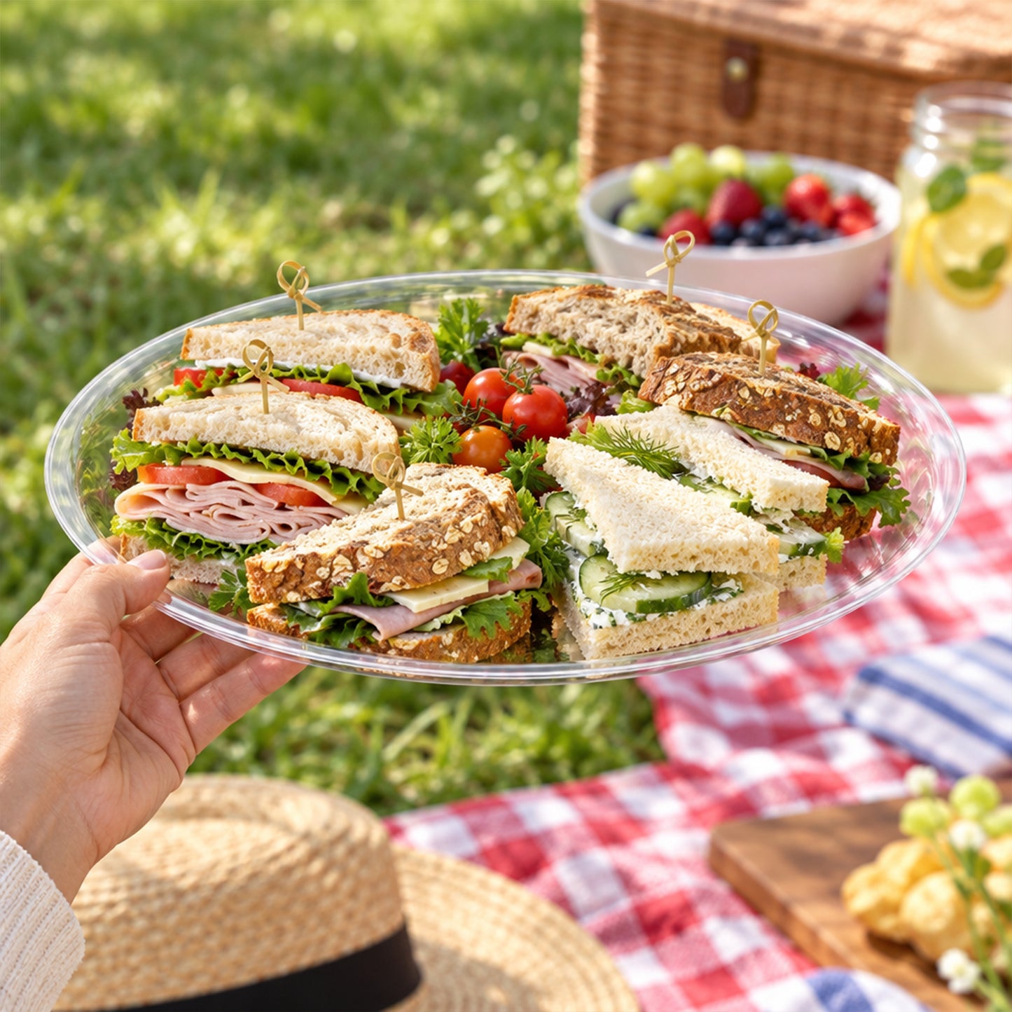 14" Clear Round Plastic Trays