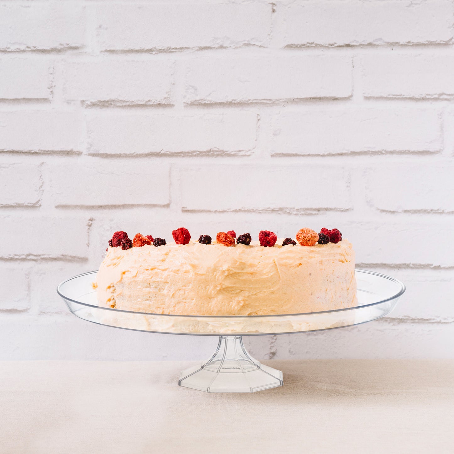 10.5" Clear Small Round Disposable Plastic Cake Stands