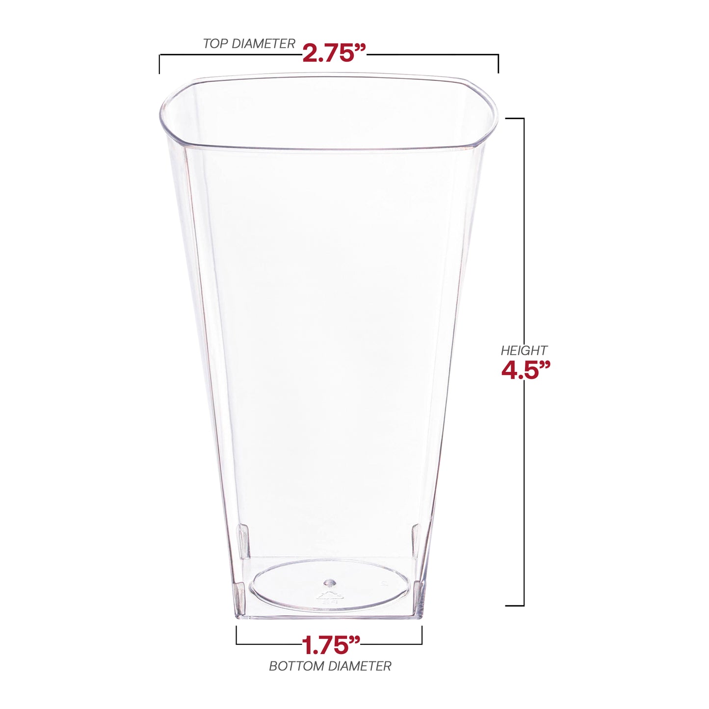 10 oz. Clear Square Disposable Plastic Cups