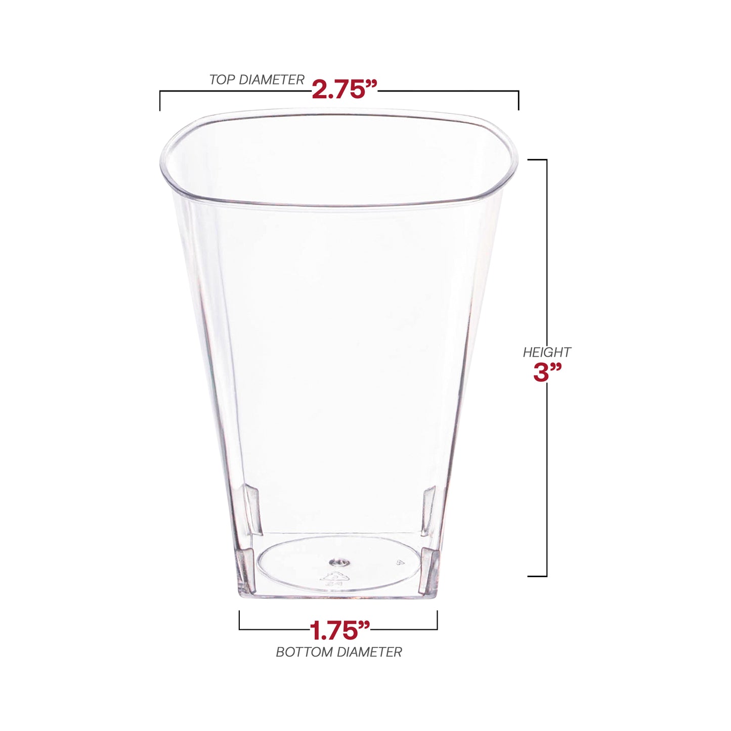 8 oz. Clear Square Disposable Plastic Cups