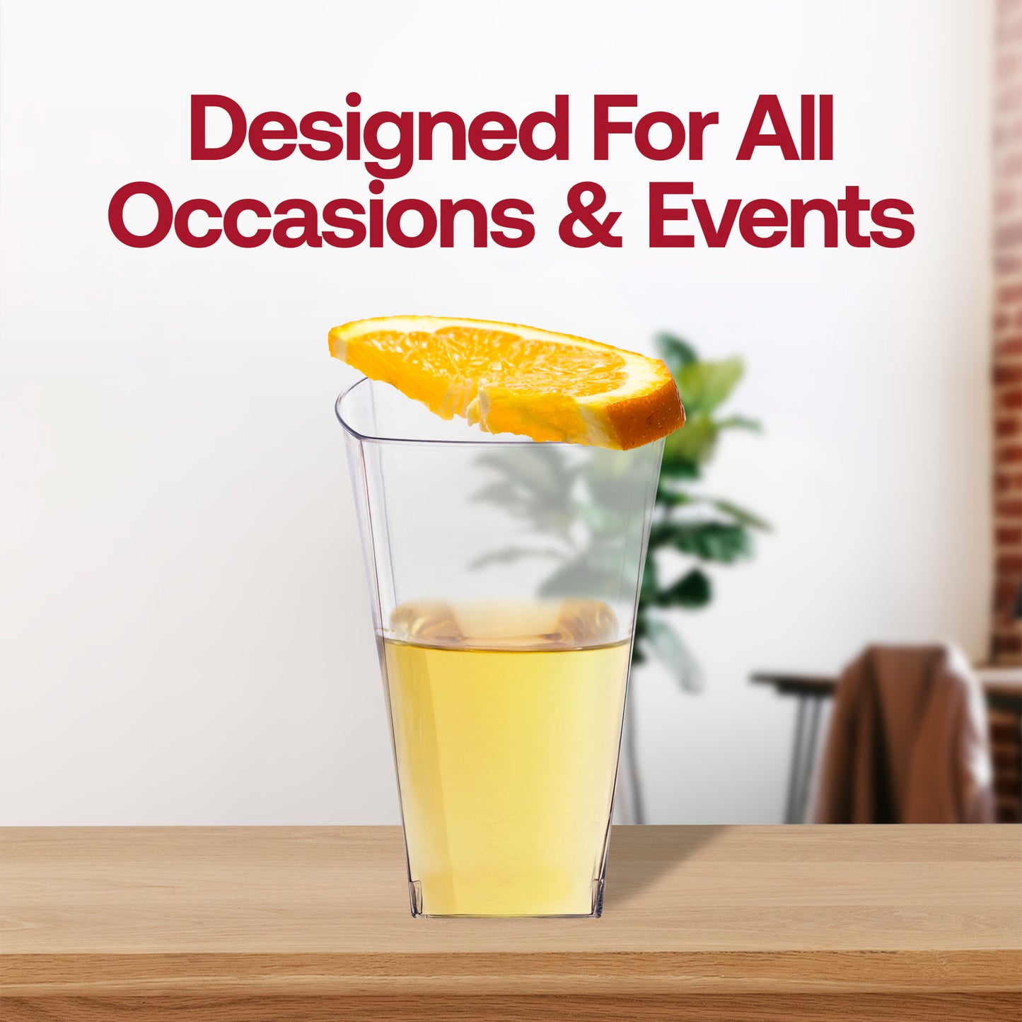 10 oz. Clear Square Disposable Plastic Cups