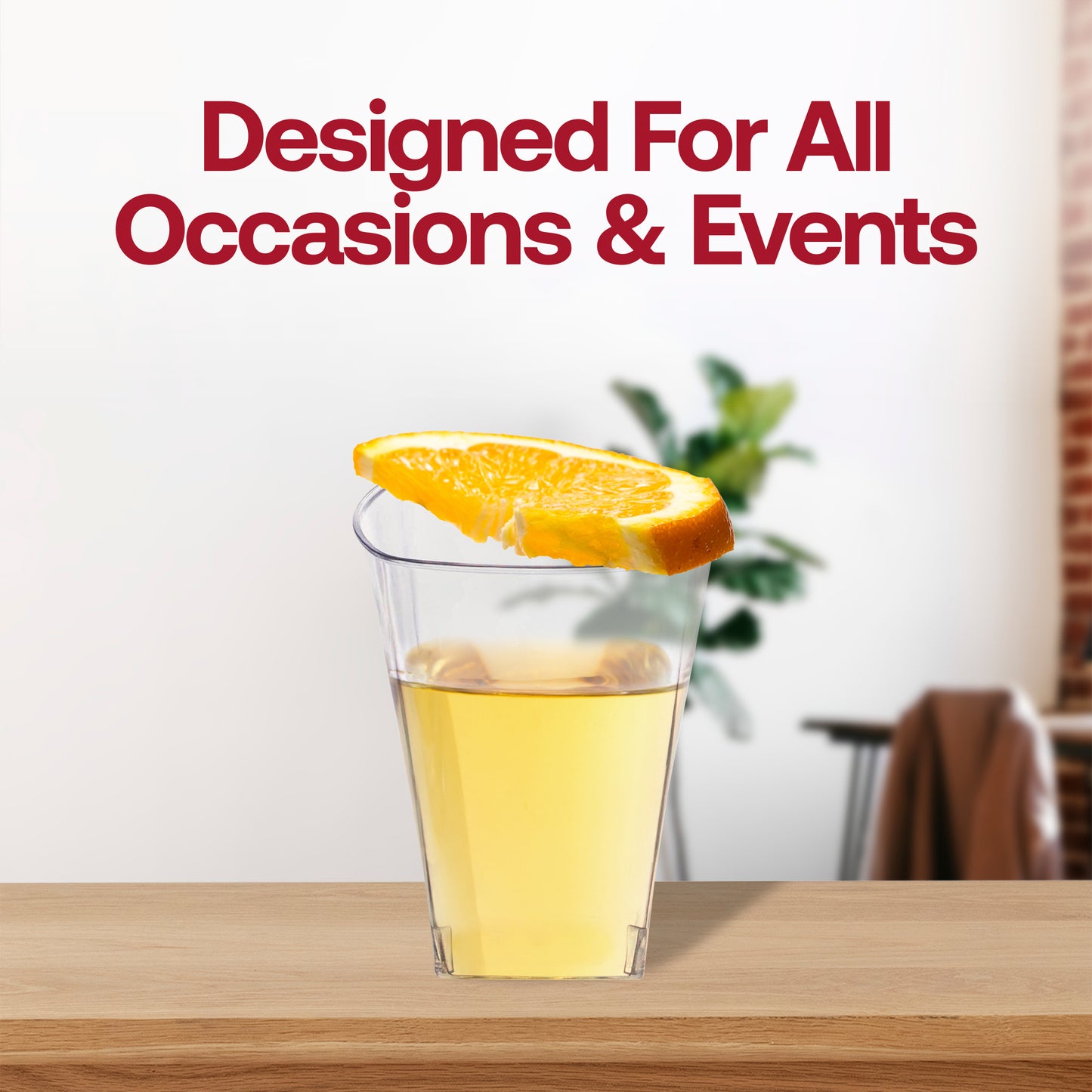 8 oz. Clear Square Disposable Plastic Cups