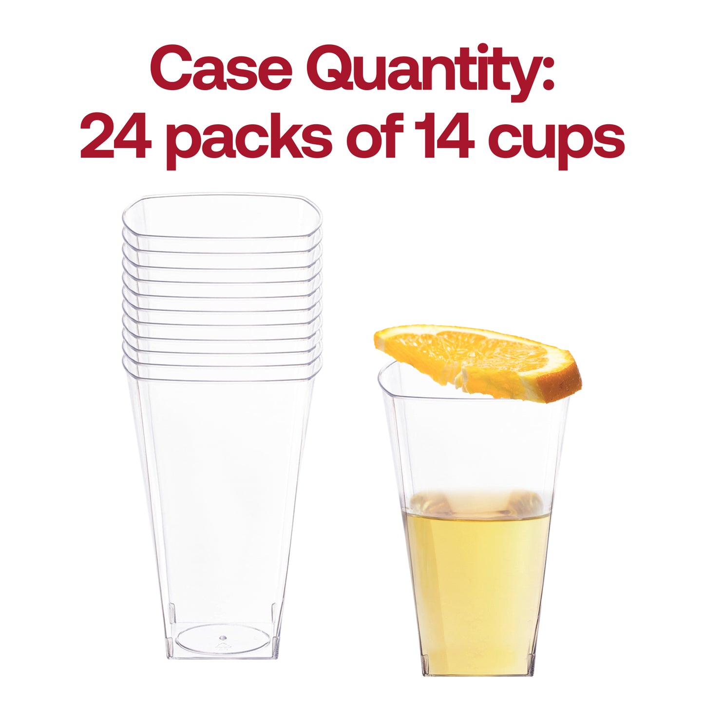 10 oz. Clear Square Disposable Plastic Cups