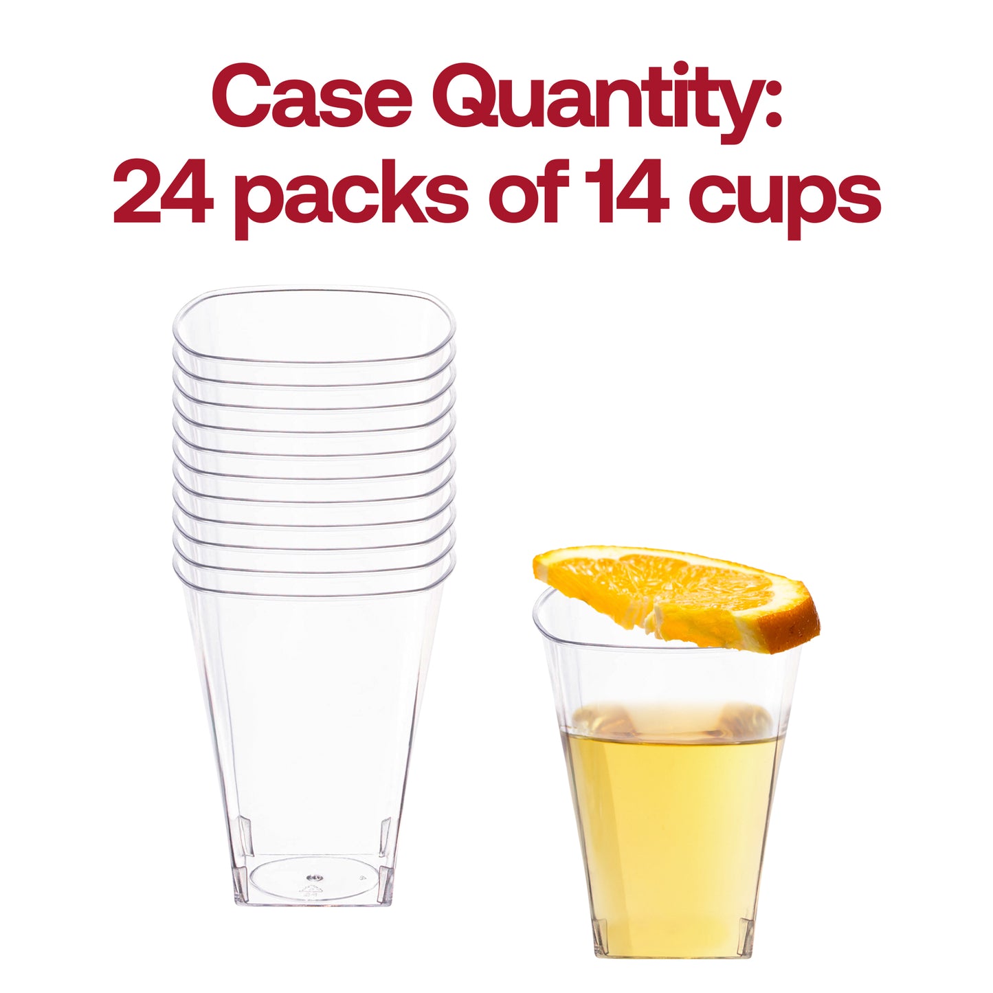 8 oz. Clear Square Disposable Plastic Cups