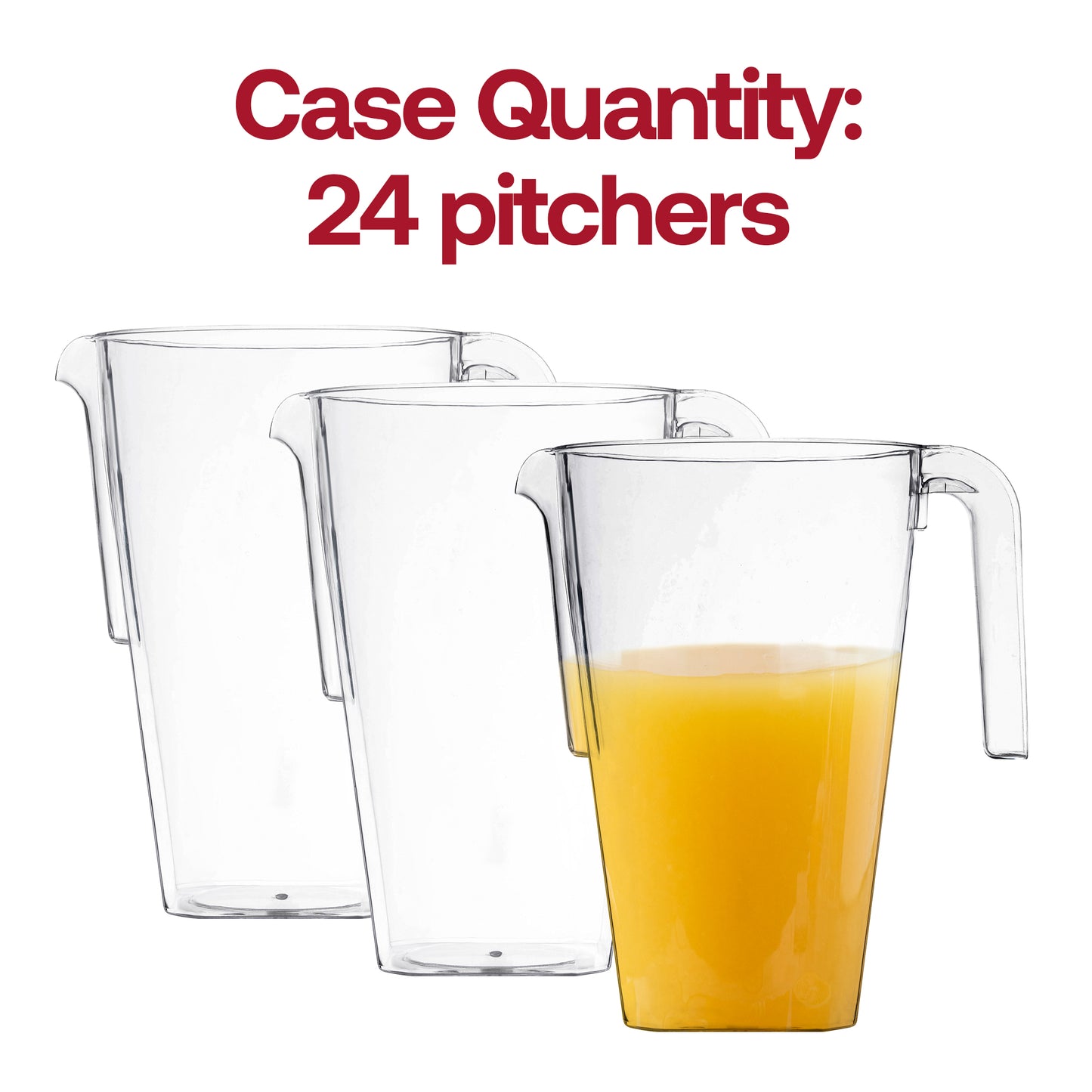 52 oz. Clear Square Plastic Disposable Pitchers Quantity | The Kaya Collection