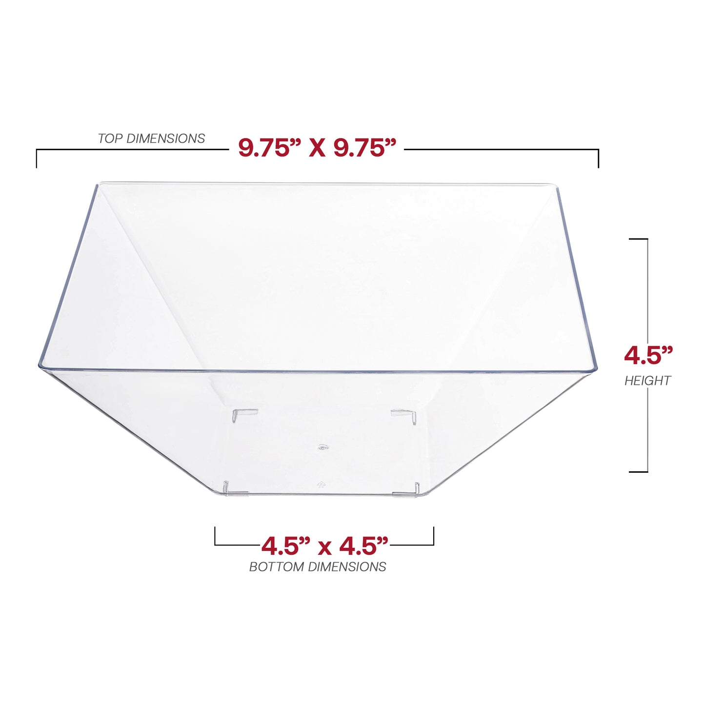 Clear Square Disposable Plastic Serving Bowls (3 qt.)